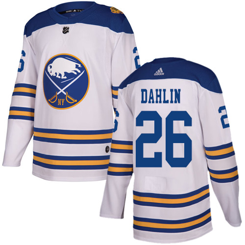 Men's Buffalo Sabres #26 Rasmus Dahlin White Stitched NHL Jersey